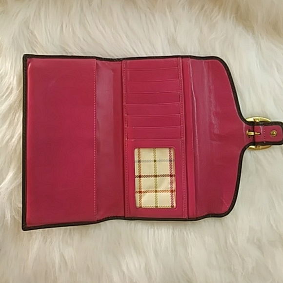 Coach Signature Bleeker in Fuchsia Leather wallet - Picture 4 of 8